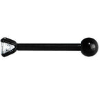 16G 3/8 4mm CZ Black Titanium Cartilage Tragus Earring