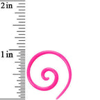 12G Pink Acrylic Super Spiral Taper