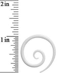 10G White Acrylic Super Spiral Taper