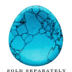 9/16 Concave Pear Turquoise Stone Plug