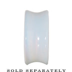 9/16 Concave Pear Moonstone Natural  Stone Plug