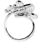 Pink Jeweled Cluster Butterfly Adjustable Ring