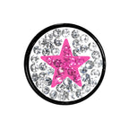 00G Pink Star Ferido Crystal Acrylic Screw Fit Tunnel