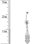 Clear Jeweled Arrow Heart Belly Ring