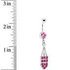 Pink Jeweled Arrow Heart Belly Ring
