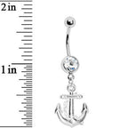 Crystalline Gem Anchor Belly Ring
