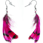 Fuchsia Femme Fatale Feather Earrings