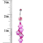Pink Cubic Zirconia Sweet Cupcake Drop Belly Ring