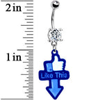 Blue Hand Thumbs Up Belly Ring