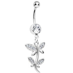 Crystalline Gem Flowering Butterfly Belly Ring