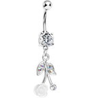 Crystalline Gem Flowering Cherry Belly Ring