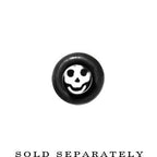 8G Black White Skulls Acrylic Taper