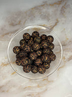 P50 BROWN GLITTER LEOPARD 15MM PRINT (10ct)