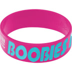 Pink Aqua Boobies Rock Breast Cancer Bracelet