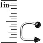 Black Titanium Ball Spike Lippy Loop Labret