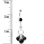Midnight Tears Black Gem Hoop Dangle Belly Ring
