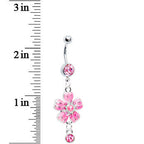 Rose Flower Gem Perfect Posy Dangle Belly Ring