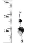 Dark Nature Lovely Leaves Crystal Drop Belly Ring