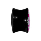 5/8 Black Acrylic Pink and White Checkerboard Saddle Plug