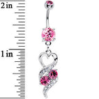 Pink Gem Heart Twist Belly Ring