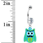Double Gem Tie and Mustache Owl Belly Ring