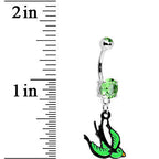 Peridot Gem Sparrow Dive Belly Ring