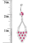 Pink Gem Lavish Lace Cascade Dangle Belly Ring