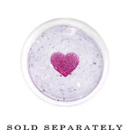 2G Clear Acrylic Glitter Purple Heart Confetti Taper