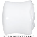 9/16 White Rose Flower Acrylic Saddle Plug