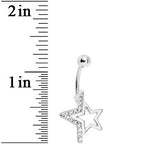Clear Gem Super Star Punch Out Belly Ring