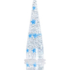 9/16 Clear Acrylic Glitter Blue Star Confetti Taper