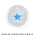 5/8 Clear Acrylic Glitter Blue Star Confetti Taper