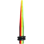 6G Acrylic Rasta Stripes Straight Taper