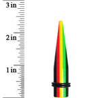 1/2 Acrylic Rasta Stripes Straight Taper