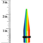 1/2 Acrylic Retro Rainbow Straight Taper
