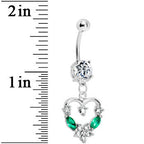 Crystalline Gem Heart Wreath Belly Ring