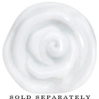 1 inch White Rose Flower Acrylic Saddle Plug