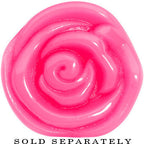 1 inch Pink Rose Flower Acrylic Saddle Plug
