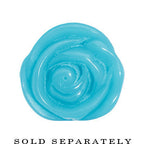 1/2 Blue Rose Flower Acrylic Saddle Plug