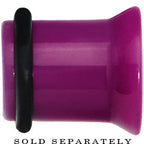 5/8 Purple Acrylic White Star Single Flare Plug