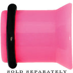 5/8 Pink Acrylic Black Star Single Flare Plug