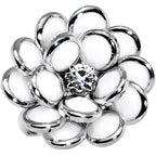 White Enamel Blooming Flower Adjustable Ring
