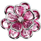 Pink Faceted Blooming Flower Adjustable Ring