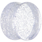 17.5mm Clear GLITTER Acrylic Saddle Plug