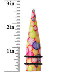 5/8 Groovy Retro Flower Acrylic Taper