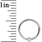 16G 3/8 Clear Crystal BCR Captive Ring