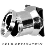 4G Stainless Steel Black Square CZ Screw Fit Tunnel