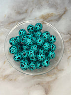 P426 TURQUOISE COW SPLATTER 15MM PRINT (10ct)