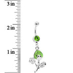 Peridot Gem Tulip Flower Belly Ring