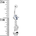 Crystalline Gem Sparkle Heart Solitaire Belly Ring